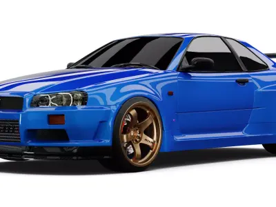 Nissan Skyline R34 - Blue Free 3D model