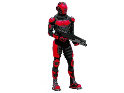 MECHA SOLDIER-L  Rigged for Unreal Engine - Unity - MIXAMO 3D model