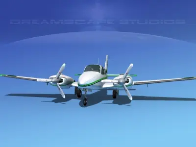 Beechcraft B55 Baron V09 3D model