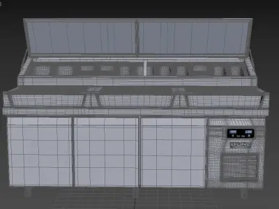 U-Line Pizza Prep Table Refrigerators Ucpt588-Ss61A 3D model