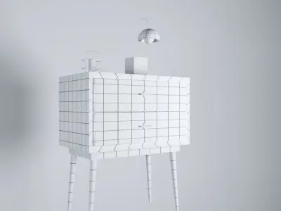 Bedside table Free low-poly 3D model buy