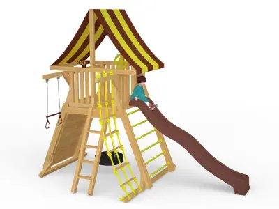 Toddler Girl on Slide 3D model