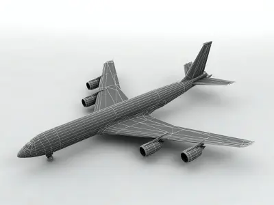 Douglas KC-135 Military Aircraft   Low-poly 3D model