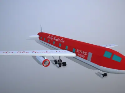 lowpoly airplane Low-poly 3D model