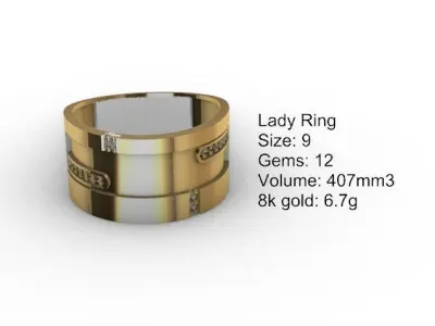 Lady ring 3D print model