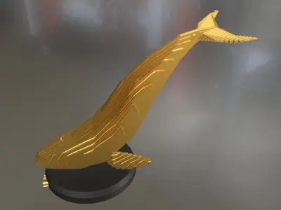 Parametric Blue Whale Low-poly 3D model