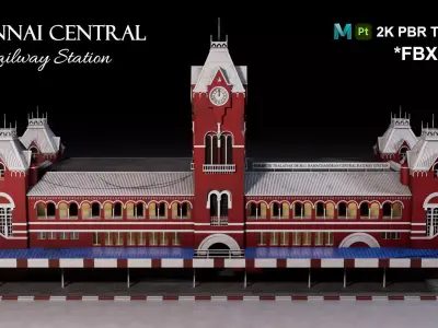 Chennai Central Railway Station - 3D Model 3D model
