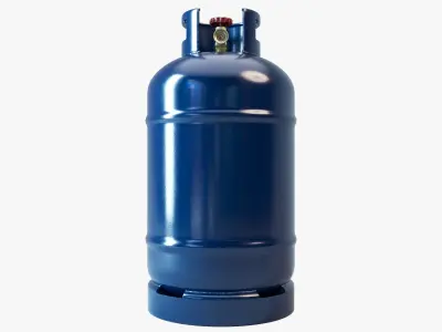 Gas Bottle Cylinder And Valve 3D model
