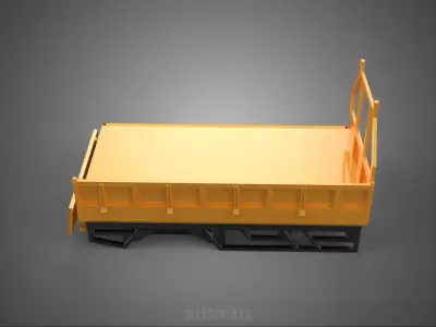 FLATDECK FLATBED DROP SIDE LOAD BED BODY DOOR GATE PICKUP TRUCK 3D model
