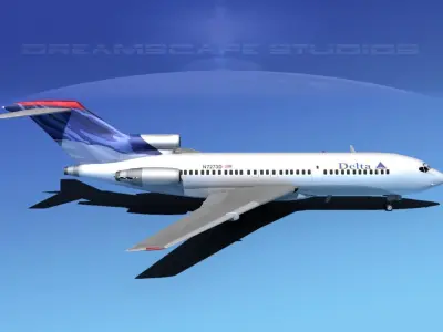 Boeing 727-100 Delta Airlines 3 3D model