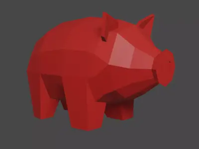 PIG LOWPOLY piggy bank Low-poly 3D model