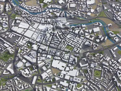 Leeds Low-poly 3D model