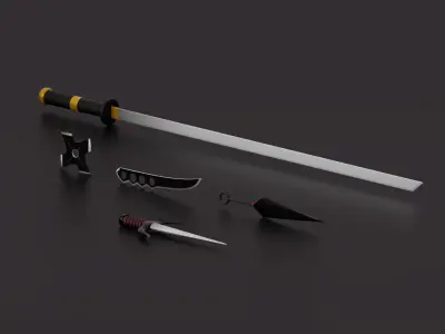 Weapon Props Softpack Low-poly 3D model