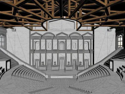 classical roman theater 3D model Low-poly 3D model