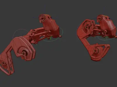 Mountain Bike Rear Gear Changer Mechanism 3D model