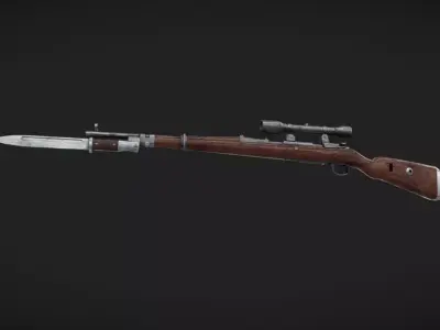 Karabiner 98k Low-poly 3D model