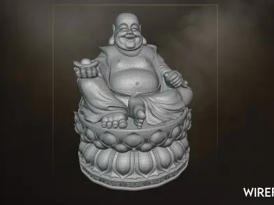 Gameready Buddha Statue Low-poly 3D model
