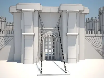 Medieval Castle Low-poly 3D model