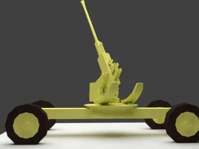 BOFORS 40 MM Anti Aircraft Gun Low-poly 3D model
