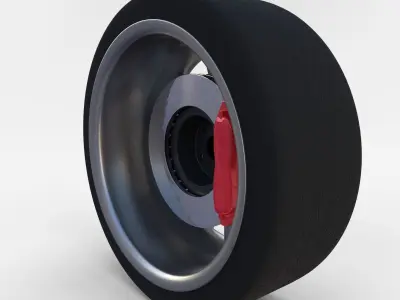 Tesla Model 3 Wheel Low-poly 3D model