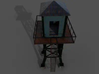 Guard Tower Metal Low-poly 3D model