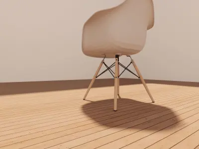 Free Eames Style Armchair - 3D Model - Wood - Metal - Fabric Free low-poly 3D model