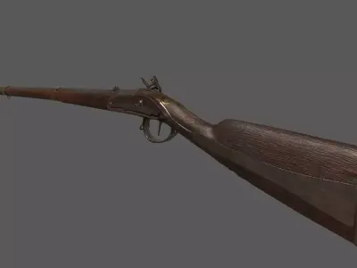 Flintlock Musket Low-poly 3D model