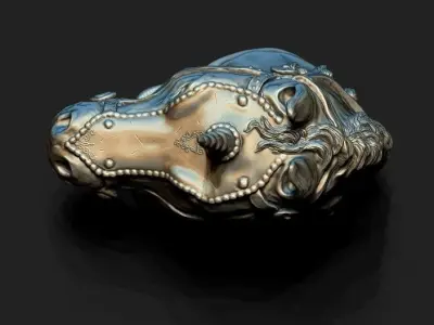 Statue unicorn head Free 3D model