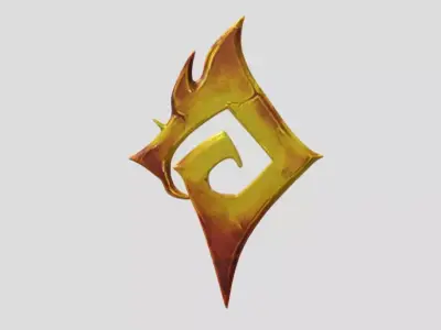 Flame Badge by Tripo Free low-poly 3D model