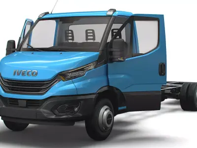 Iveco Daily Single Cab HQ Interior L6 Chassis 2023 3D model
