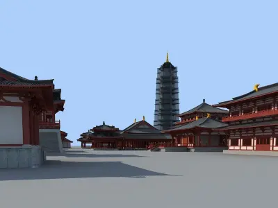 ancient architecture temple 3D model