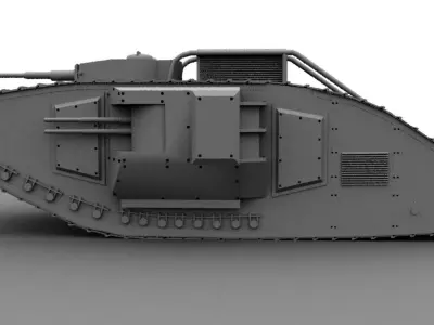 mark 2 tank modification Low-poly 3D model