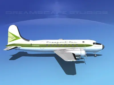 Douglas DC-4 Freeport Air 3D model