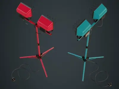 Mobile Construction Light 1A Low-poly 3D model