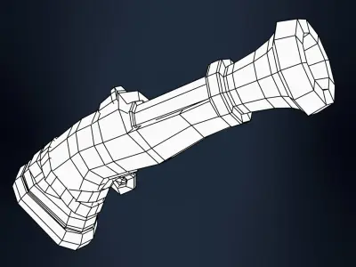 Low-poly 3d musketeer weapon model Low-poly 3D model