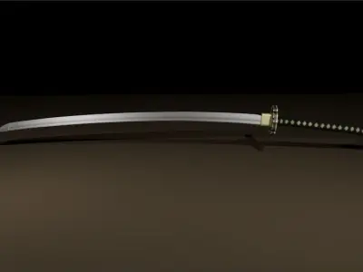 Katana model samurai sword Low-poly 3D model