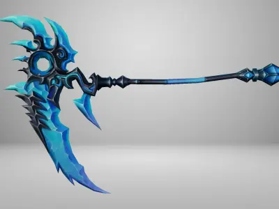 Ice Scythe Low-poly 3D model