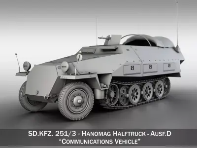 SDKFZ 251 Ausf D - Communications Vehicle 3D model