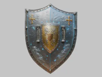 Medieval Fantasy Shield Low-poly 3D model