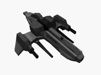 Lowpoly Spaceship Fighter Low-poly 3D model