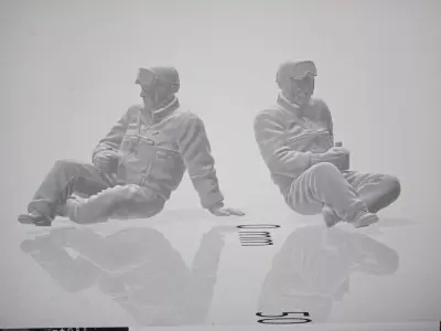 USA Tank Crew Sitting Crewmen Top Left 3D print model