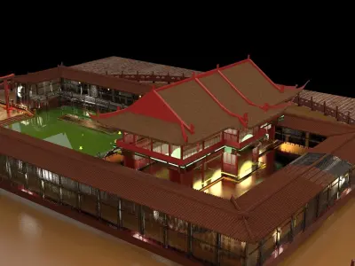  Chinese ancient house  3D model
