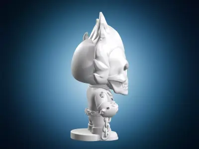 Flaming Skull Biker Character 3D print model