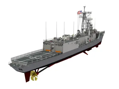 OLIVER HAZARD PERRY CLASS FRIGATE USS ELROD 3D model