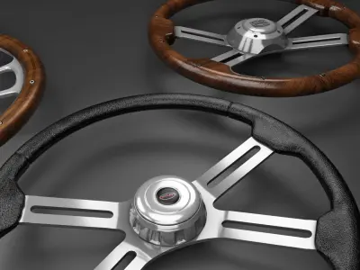 Vintage Steering Wheels 3D model