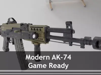 Modern Russian Rifle AK-74 Low-poly 3D model
