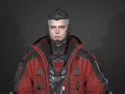 cyberpunk fighter 3D model