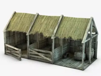 Wooden stable 3D model
