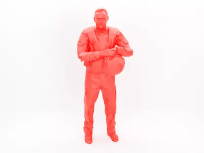 Police officer 001- low poly -3Dprintable 3D model