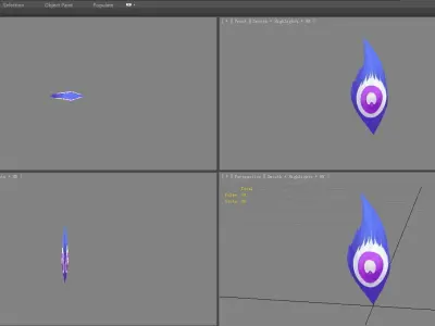 A peacock feather Low-poly 3D model